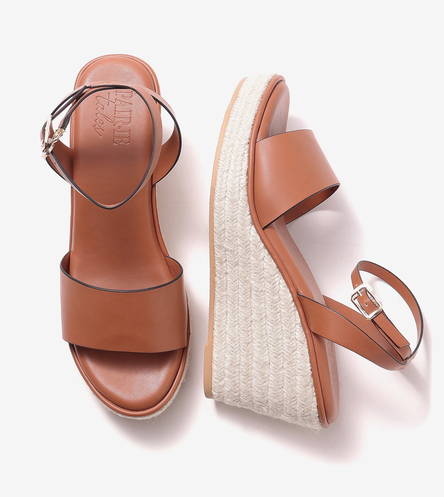 Ankle Strap Espadrille Wedges - Tan