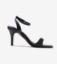 Stiletto-Heel Ankle Strap Sandals - Black