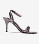 Stiletto-Heel Ankle Strap Sandals - Gunmetal