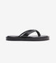 V-Strap Slide Flat Sandals - Black
