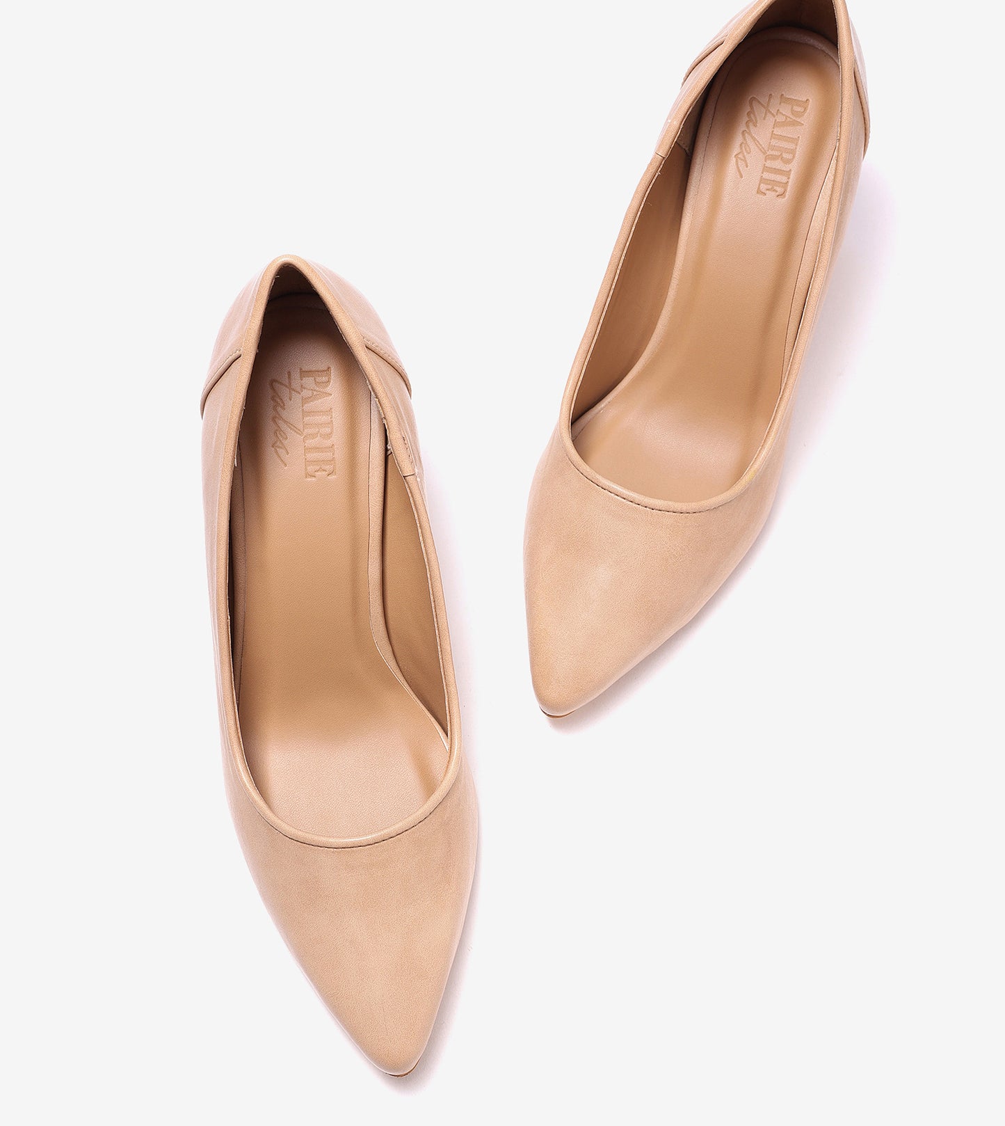 Matt Pointed Toe Pumps - Beige