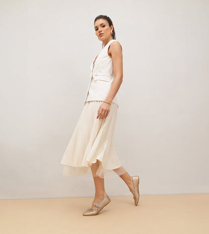 Buckled Mary Janes Ballet Flats - Gold
