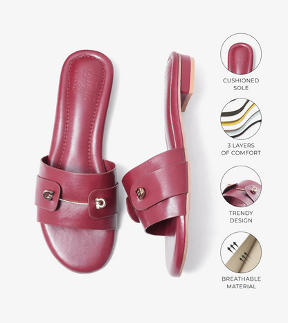 Minimal Muse Slip-On Flats - Red