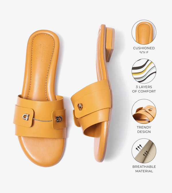 Minimal Muse Slip-On Flats - Mustard