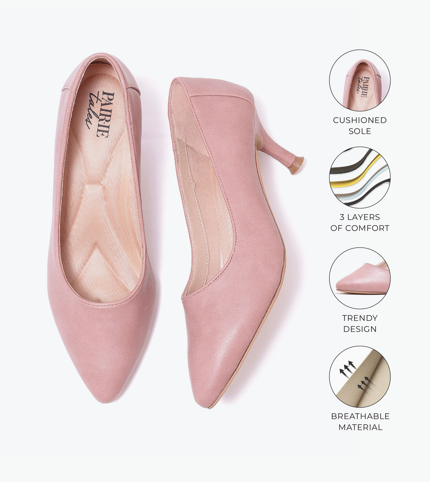 Classic Pointed-Toe Pumps - Blush Pink