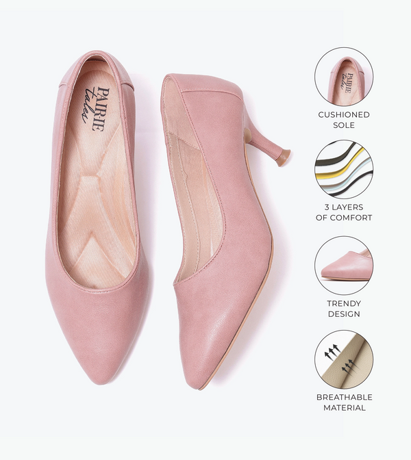 Classic Pointed-Toe Pumps - Blush Pink