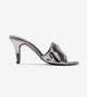 Metallic Wavy Stiletto Heeled Sandals - Gunmetal