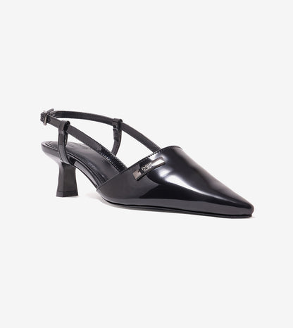 Contour Slingback Heels - Black