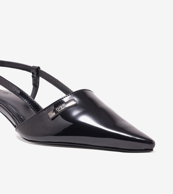Contour Slingback Heels - Black
