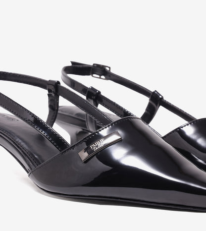 Contour Slingback Heels - Black