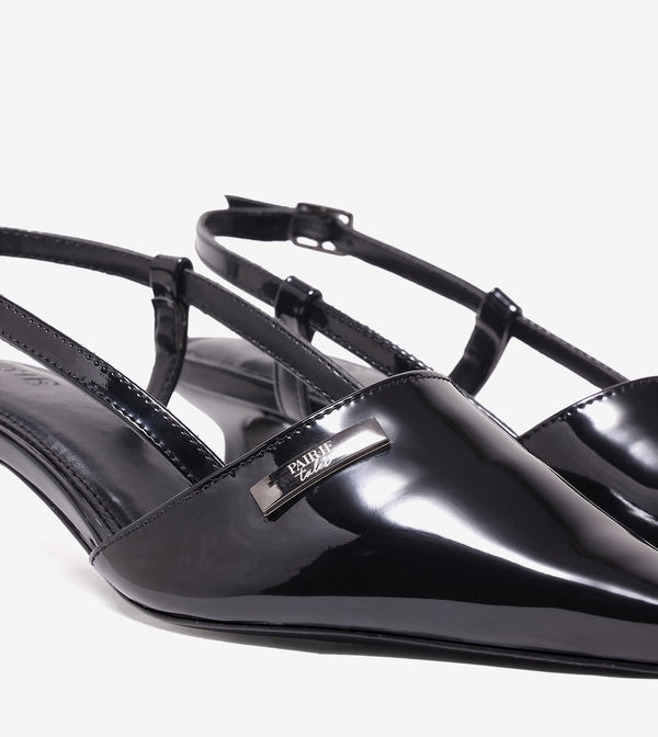 Contour Slingback Heels - Black