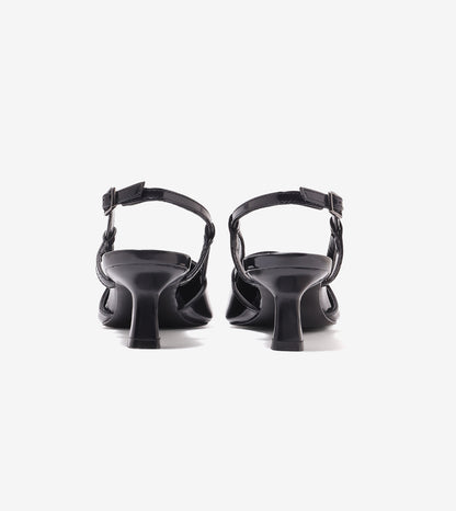 Contour Slingback Heels - Black