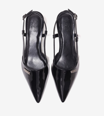 Contour Slingback Heels - Black