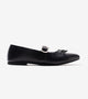 Buckled Mary Janes Ballet Flats - Black