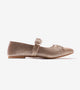 Buckled Mary Janes Ballet Flats - Gold