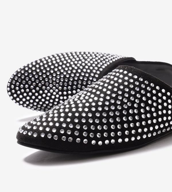 Crystal Black slide-in mules Flats - Black