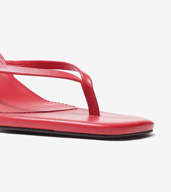 V- strap Slingback Heels - Red