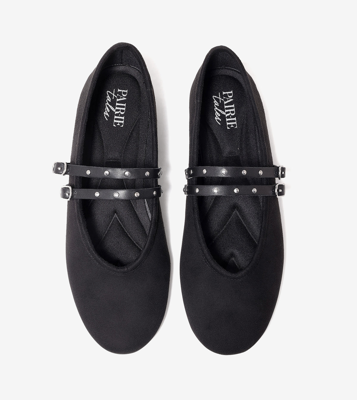 Studded Double-Strap Mary Janes - Black