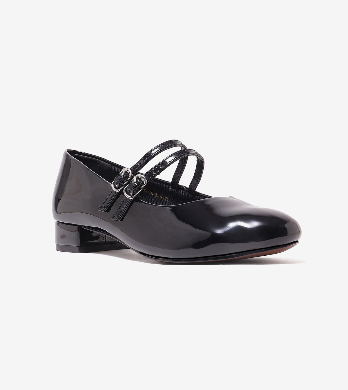Double-Strap Mary Jane Heels - Black