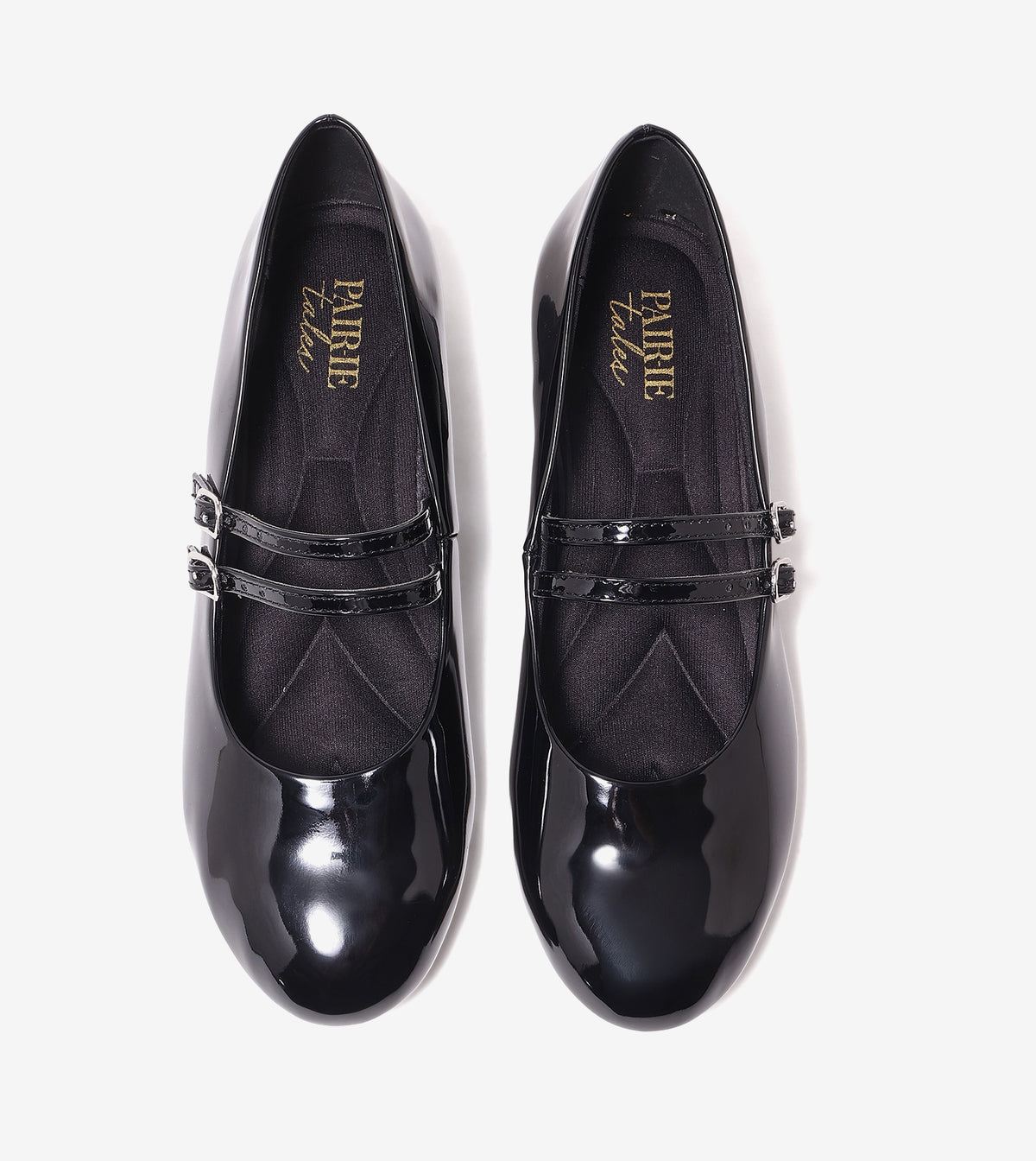 Double-Strap Mary Jane Heels - Black