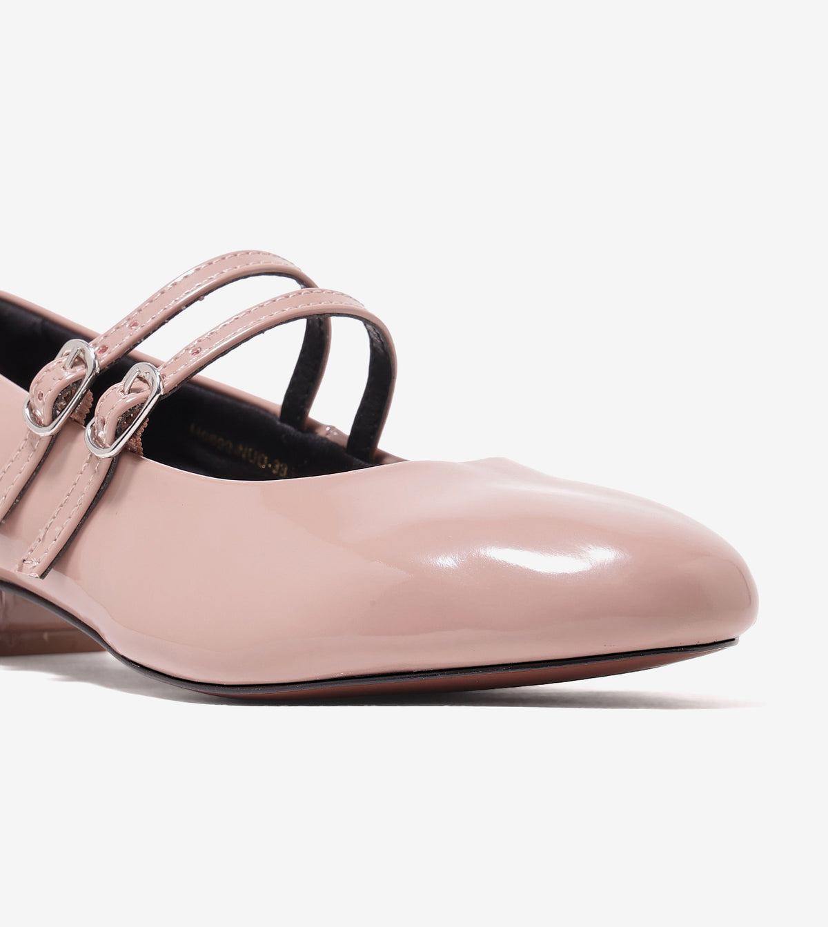 Double-Strap Mary Jane Heels - Nude