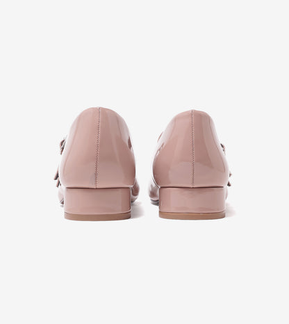 Double-Strap Mary Jane Heels - Nude