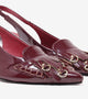 Atelier Fringe Slingback Heels - Wine