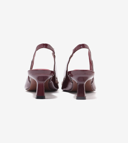 Atelier Fringe Slingback Heels - Wine
