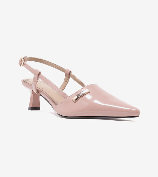 Contour Slingback Heels - Nude