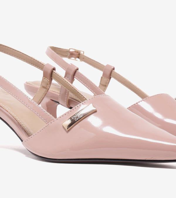 Contour Slingback Heels - Nude