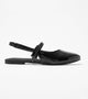Patent Slingback Mary Janes Flat - Black