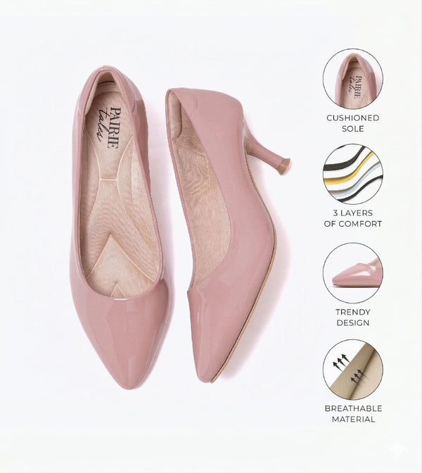 Classic Pointed-Toe Pumps - Nude Pink