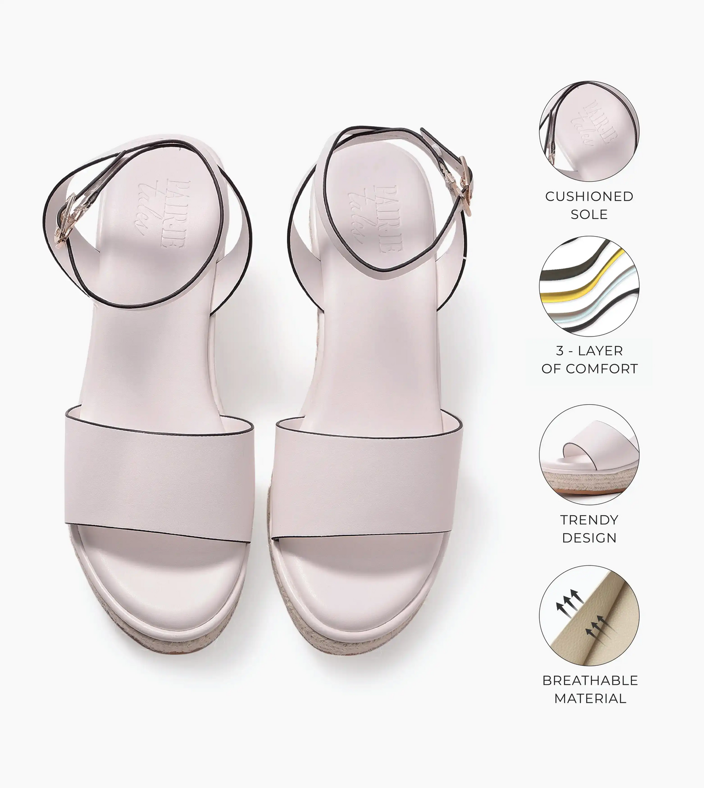 Ankle Strap Espadrille Wedges - White