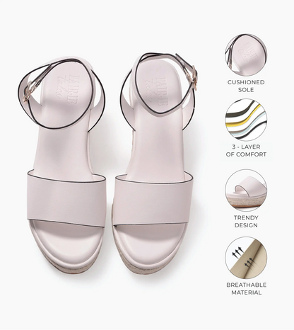 Ankle Strap Espadrille Wedges - White