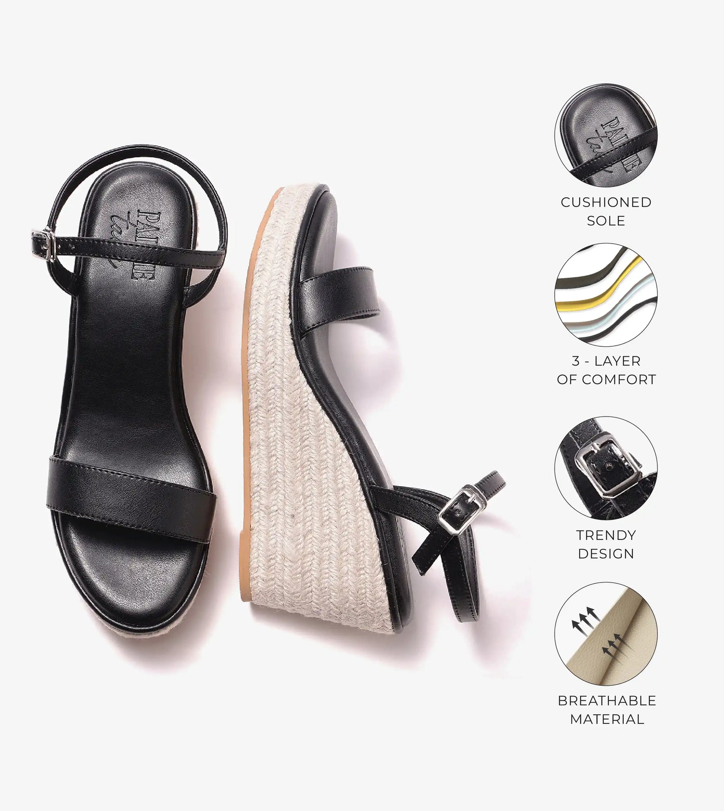Espadrille Wedges - Black