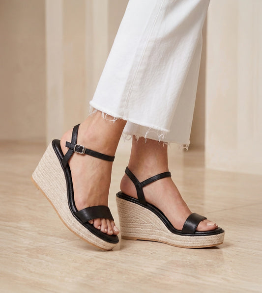Espadrille Wedges - Black
