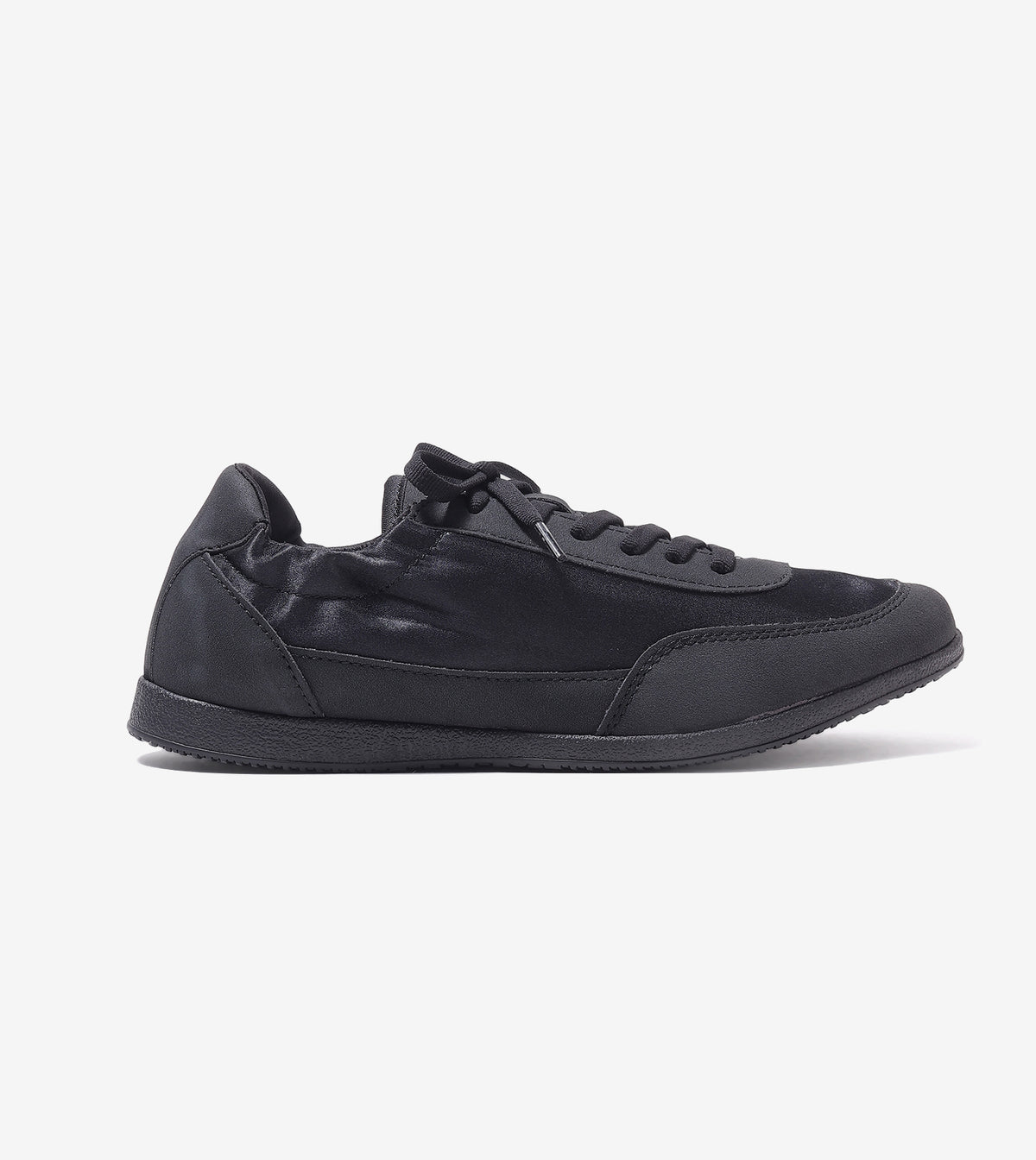 RUSH slim lace-up sneakers for women in onyx black, product view 4
