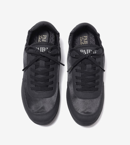 RUSH slim lace-up sneakers for women in onyx black, pair, top view