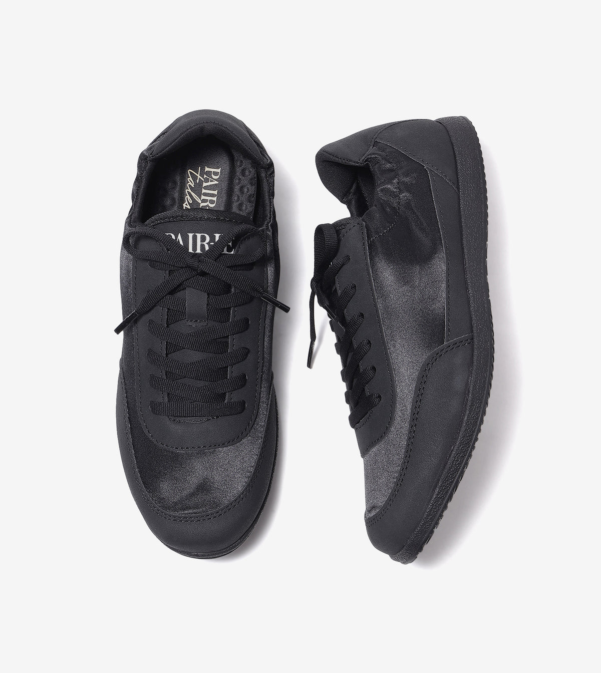 RUSH slim lace-up sneakers for women in onyx black, pair, side view