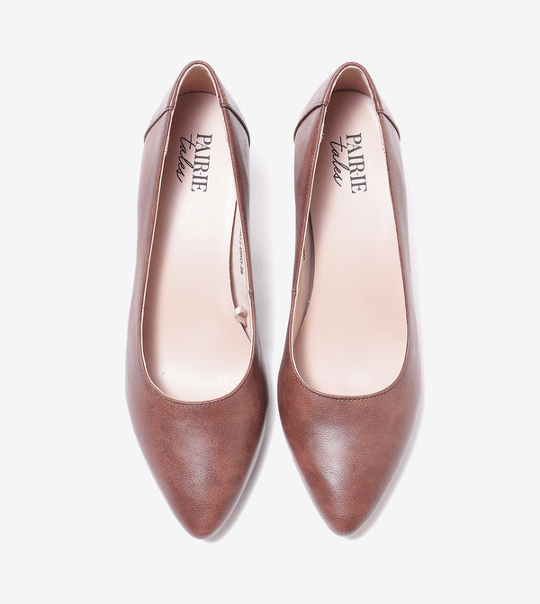 Classic Pointed-Toe Pumps - Dark Brown
