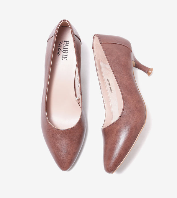 Classic Pointed-Toe Pumps - Dark Brown