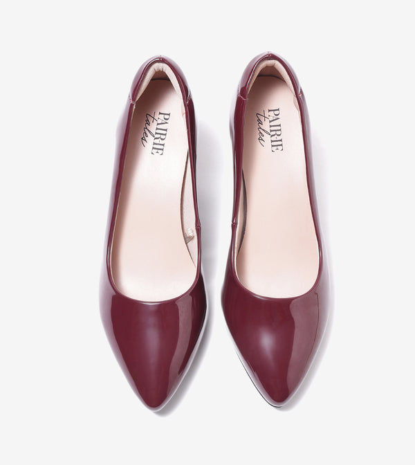 Classic Pointed-Toe Pumps - Dark Wine