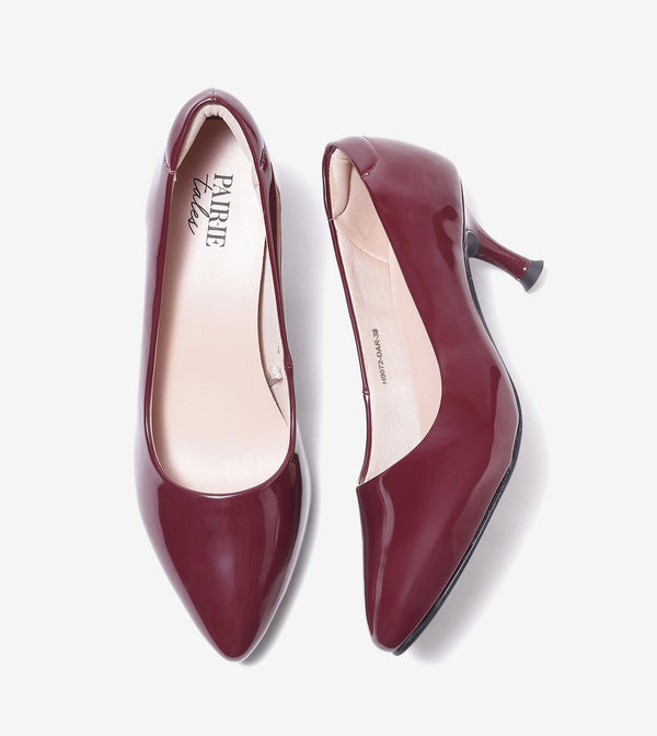 Classic Pointed-Toe Pumps - Dark Wine