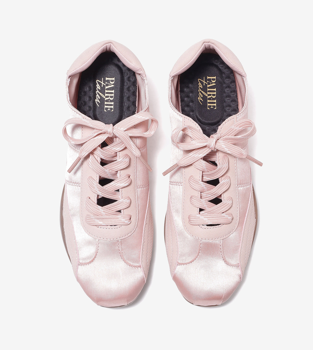 DRIFT ribbon lace-up sneakers for women in candy pink, pair, top view