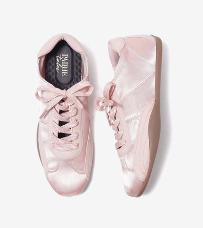DRIFT ribbon lace-up sneakers for women in candy pink, top view showing insole