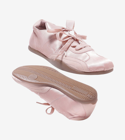 DRIFT ribbon lace-up sneakers for women in candy pink, sole view