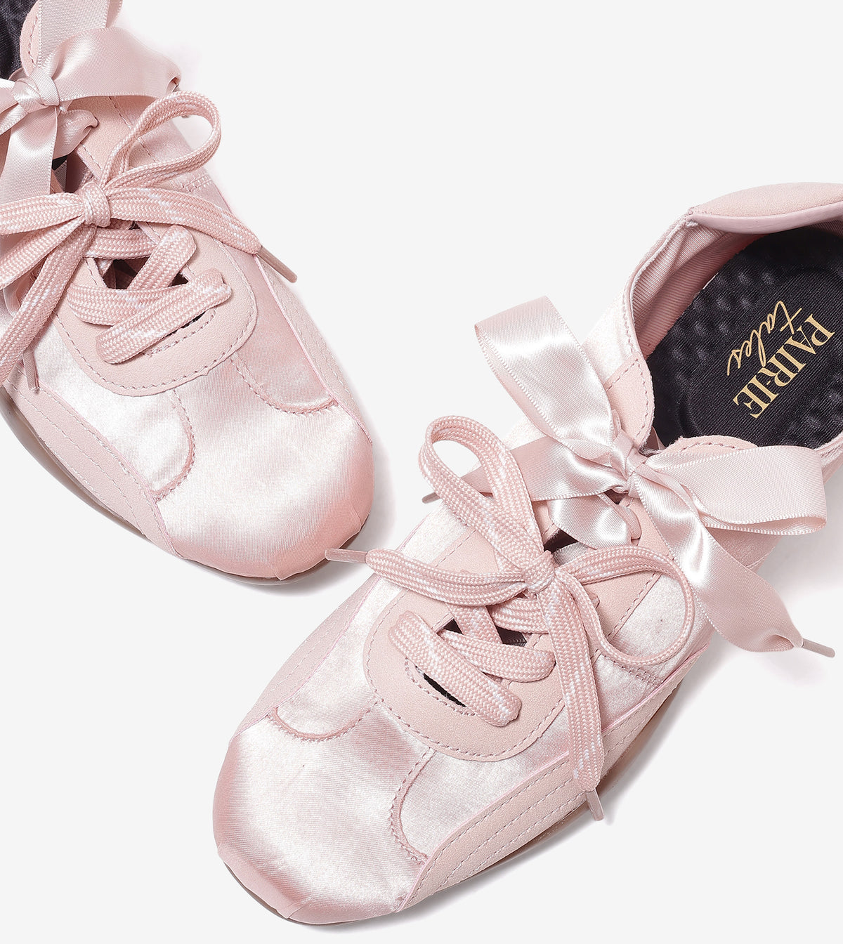DRIFT ribbon lace-up sneakers for women in candy pink, close-up