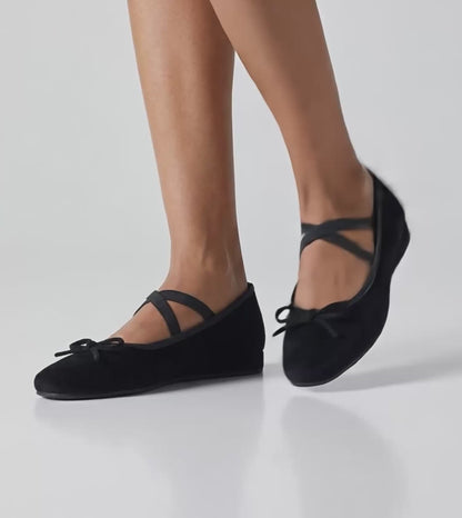 Velvet Mary Janes - Black